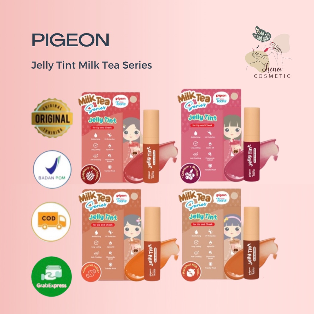 PIGEON Teens Jelly Tint | Lip Tint | Lip and Cheek | Jelly Tint Milk Tea Series | Pelembab Bibir