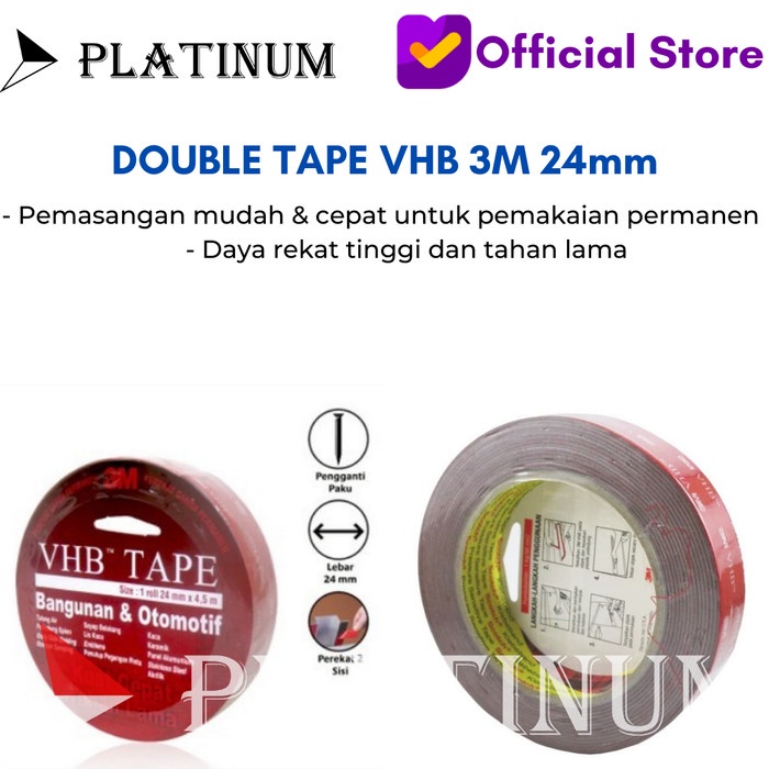 

✨NEW✨ - DOUBLE TAPE 3M VHB AUTOMOTIVE 4900 SIZE 24mm x 4.5m LEM PEREKAT MOBIL