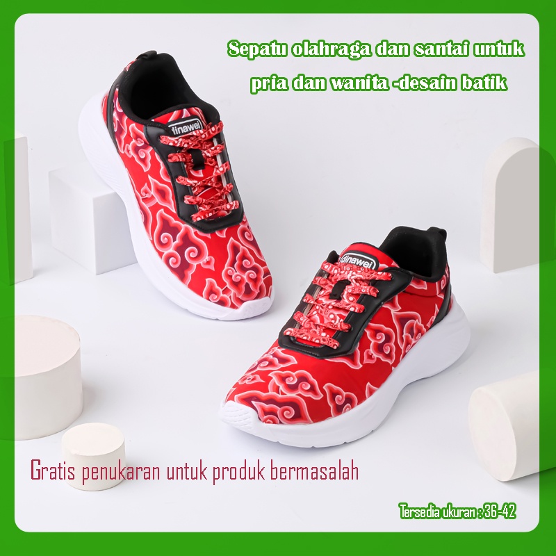 PRIA COD promosi Baru Sepatu Buatan Indonesia Kasual motif terbaru dan batik untuk lelaki dan perempuan sepatu santai, ringan, breathable, trendi, untuk olahraga. Bisa untuk hadiah, pengiriman cepat, gratis penukaran jika produk bermasalah model BATIK 001