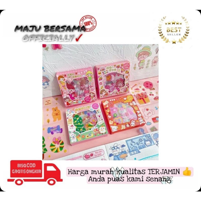 

MB - Isi 100 lembar Stiker anak sticker maimao 2D diary cartoon lucu stiker 1 box isi 100 lembar Waterproof