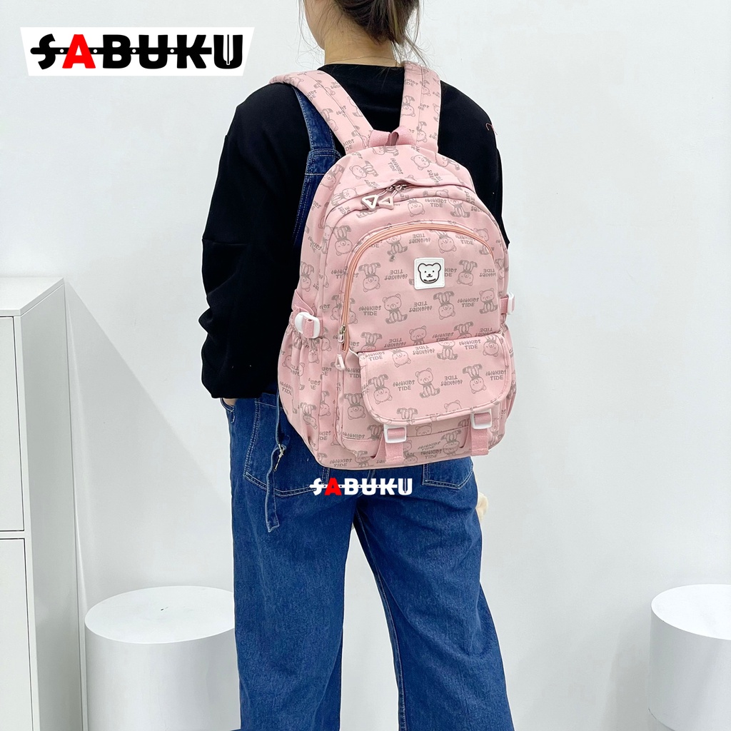 Tas Ransel Sekolah Tas Sekolah SD SMP SMA Pria Wanita Tas Punggung Backpack Fashion Motif - 276