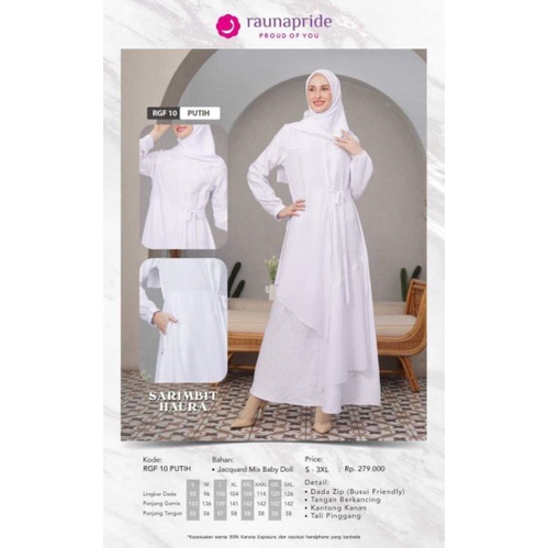 GAMIS PUTIH SARIMBIT HAURA RAUNAPRIDE