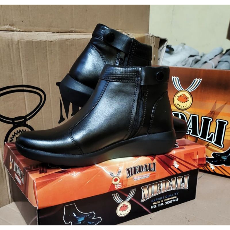 SEPATU KULIT WANITA PDH BOOTS POLWAN SECWAN PNS SEPATU CEWEK SEPATU HEELS BOOTS DINAS KERJA KANTOR