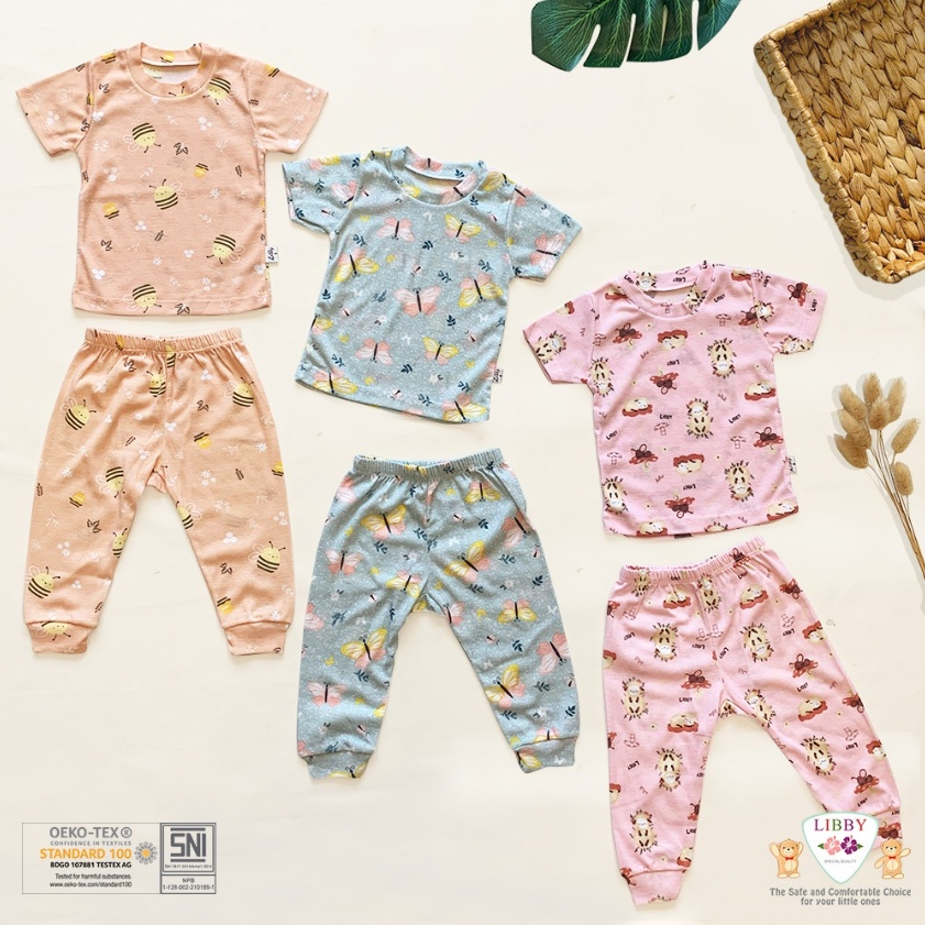 Libby Setelan Oblong NB-XXL Setelan Tipis Pendek Panjang Garden Joy Girl Boy Adem Lembut CBKS