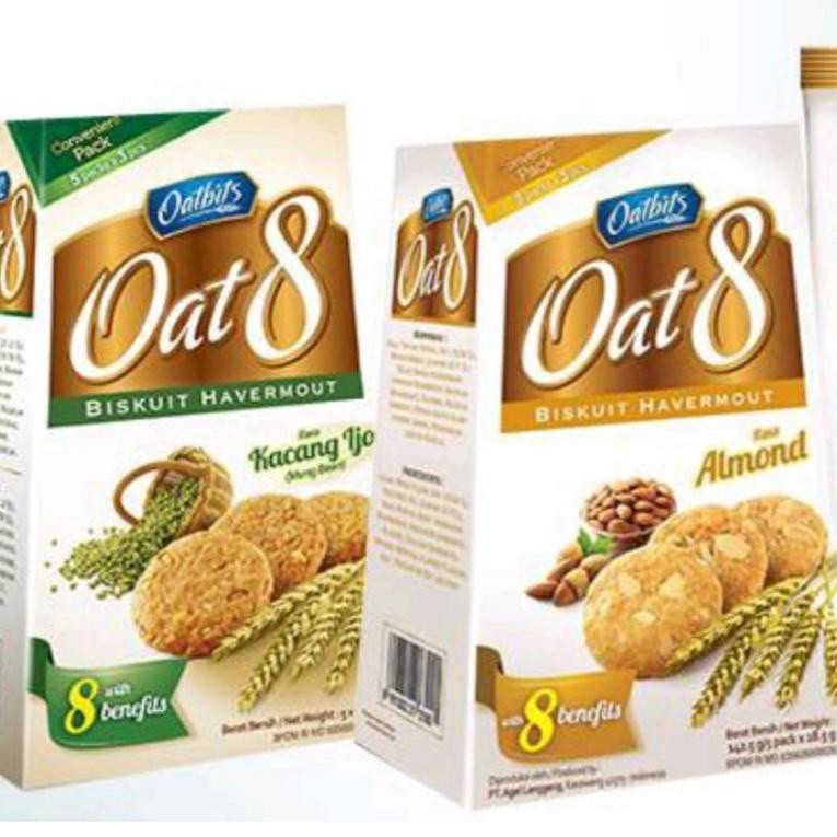 

(M-E7E-✪) oatbits oat 8 kacang hijau / almond 142 gram (5x28,5 gram) bisa cod