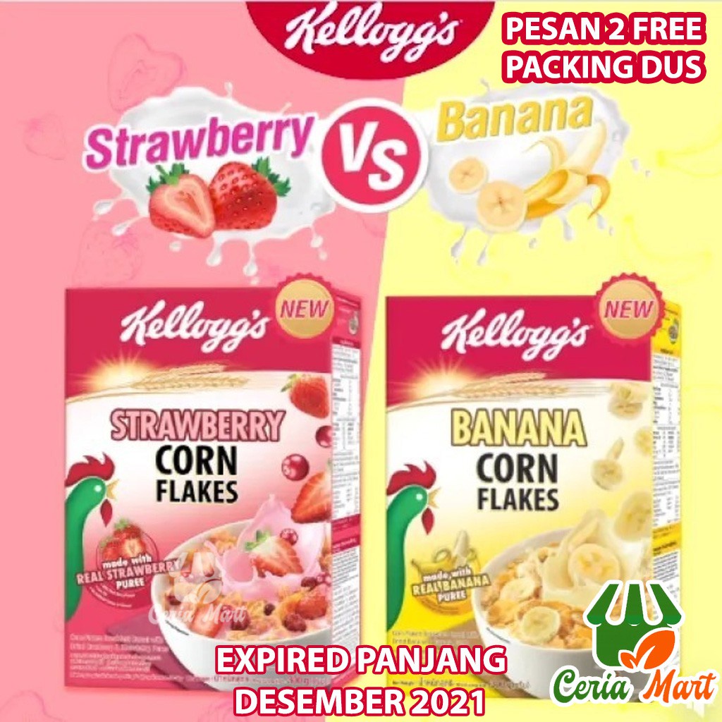 

Kellogs Sereal Strawberry Corn Flakes dan Banana 180 gr Cereal