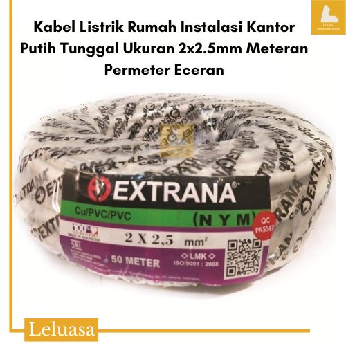 Jual Kabel Listrik Rumah Instalasi Kantor Putih Tunggal Ukuran X Mm