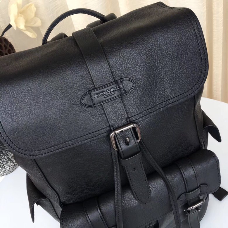 COACH 23202 Men's backpack Full head cowhide built-in zipper bag Multi functional bag for computer beibao
