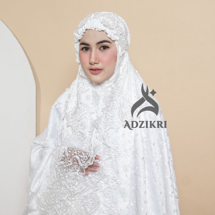 {FamilyStore} Mukena Dewasa Prada Pengantin Sutera Paris Premium Diskon