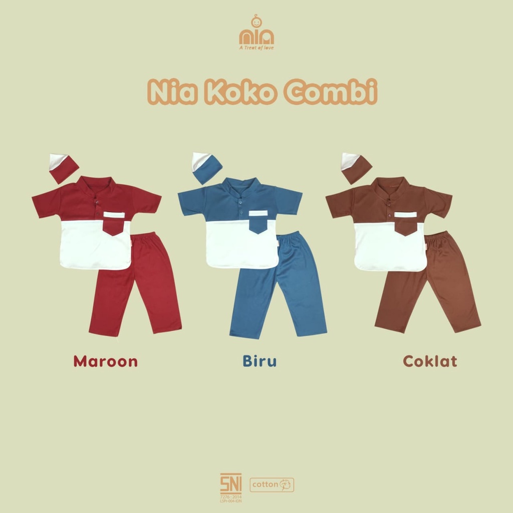 Pakaian Muslim Bayi Laki-laki Usia 4-18 Bulan - Koko Anak Laki-laki - Nia Koko Combi