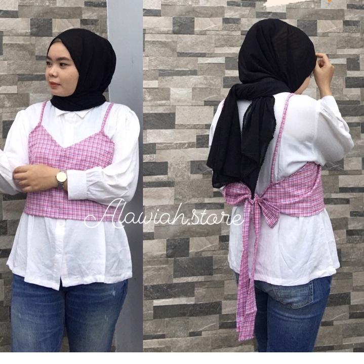 [READY]BANDANA TOP//VEST TARTAN PITA//TALI PITA BELAKANG//VEST PITA BELAKANG MURAH//VEST IKAT BELAKA