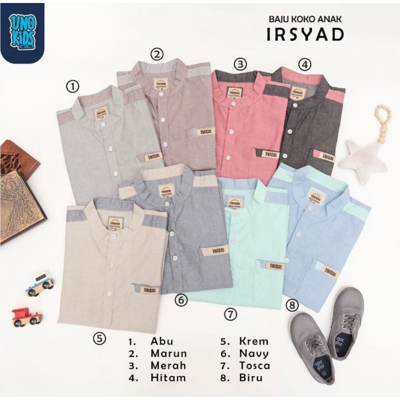 BAJU KOKO ANAK KEMEJA KOKO/KEMKO ANAK/BAJU KOKO ANAK IRSYAD