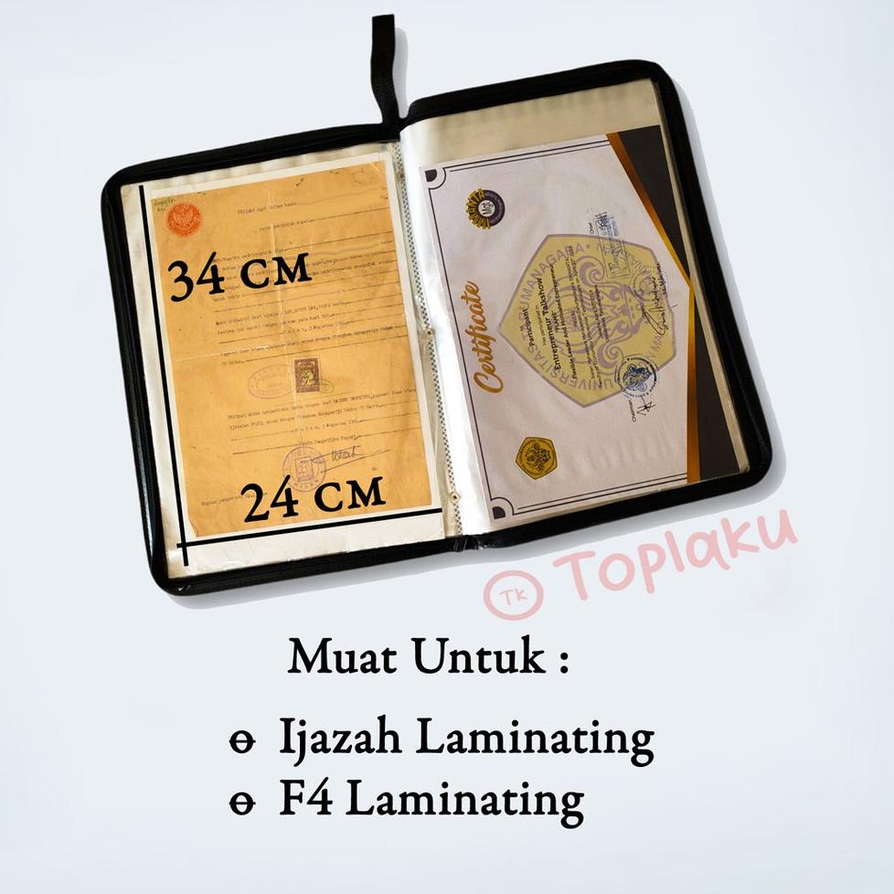 

[T-R3R][☛] TOPLA Map Ijazah Dokumen Keeper Resleting Anti Air Kulit Isi 40 60 Document Sertifikat File Folder Organizer Business File Clear Holder super keren