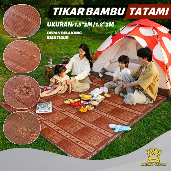 TIKAR BAMBU TATAMI / TIKAR LIPAT BAMBU TATAMI UKURAN 180 X 200CM