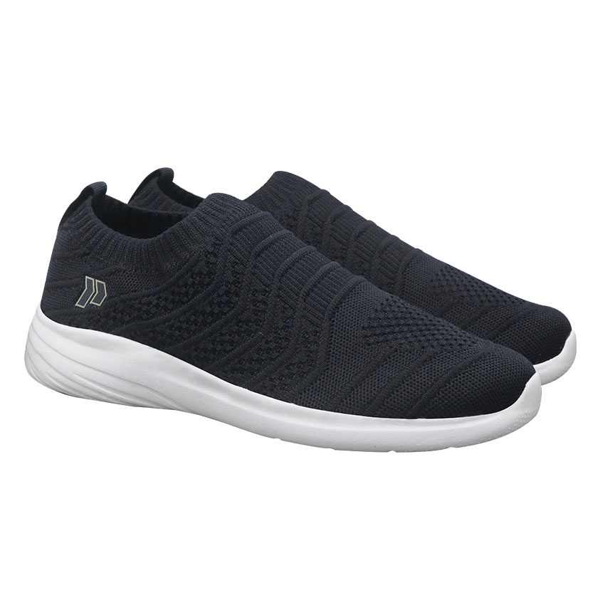 Precise Flexnit Itzel M2 Sepatu Sneakers Slip On Pria - Black/White