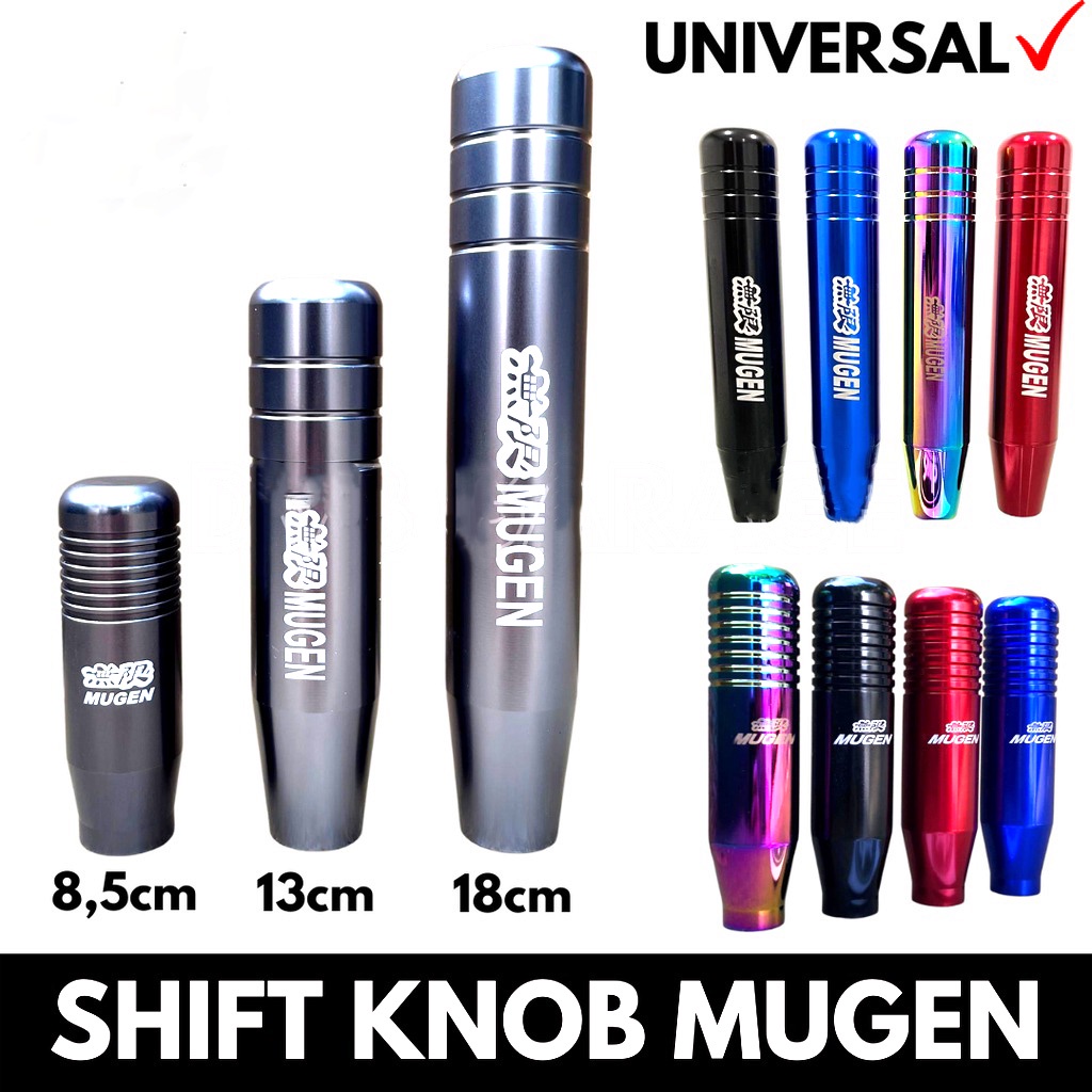 Shift Knob Mugen Universal Import/Tuas Persneling Model Panjang/Handle Perseneling Mobil/Gear Shift Knob Mobil Tuas Persneling Bahan Alumunium/Knop Perseneling Mobil/Knop Handle Gigi Manual/Car Shift Knob Universal Import/Shift Knop Perseneling Mobil