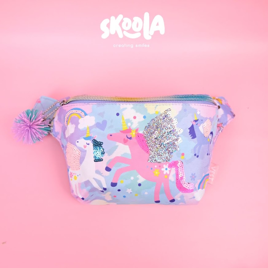 Skoola Tas Anak Perempuan PAUD Remaja Waist Bag Pinggang Unicorn Mermaid Lucu - Karu