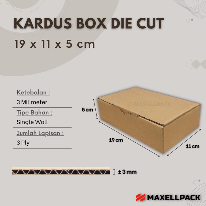 

Kardus Box Die Cut 19x11x5 CM Kotak Kado Packing Hampers Polos