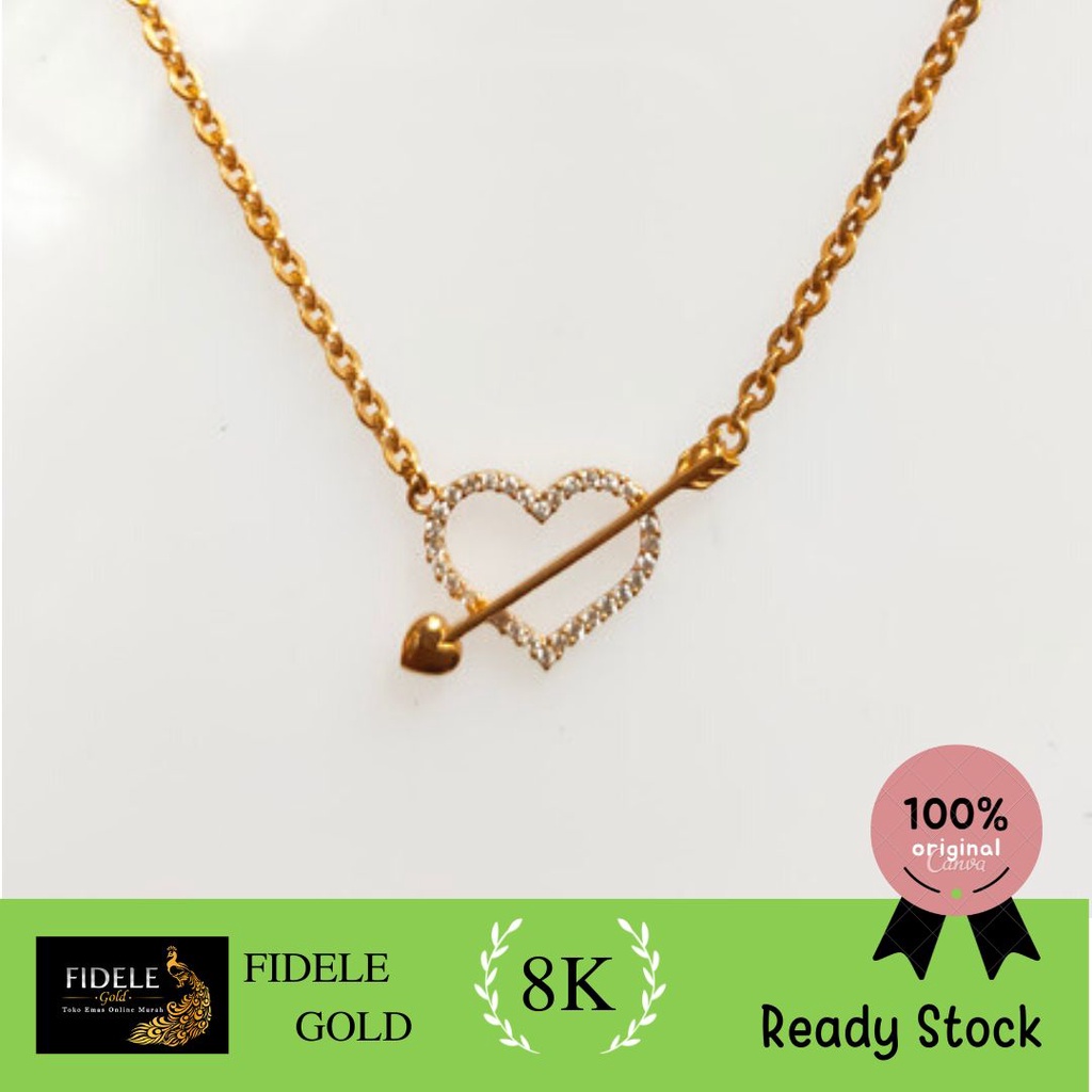 KALUNG LOVE PERMATA PANAH KALUNG HWT KALUNG EMAS ASLI KALUNG EMAS DEWASA KALUNG WANITA