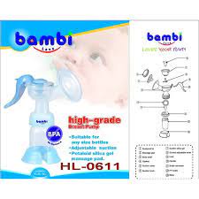 BAMBI HL-0612 Breast pump manual 2in1 pompa asi