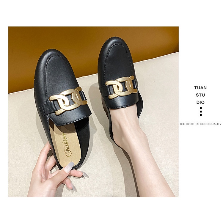❀ Chingu ❀ SA028 Sandal Wanita Slip Langsung Simple Trend Flat Fashion Kasual Sendal Wanita Import