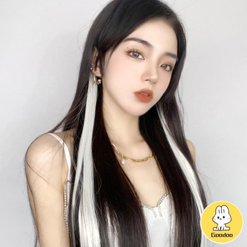 Wig Rambut Palsu berkilau Rambut Palsu Warna Jepit Aneka Desain Aksesoris Rambut DIY Untuk Wanita -Doo