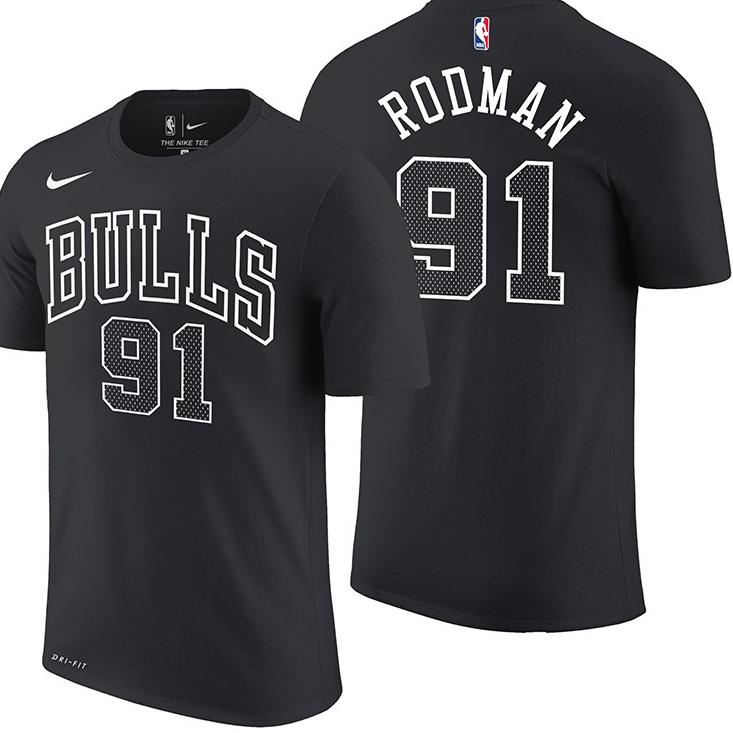 LBS.21De22в ▪ Tshirt - Baju Kaos Basket Nike NBA Gametime Chicago BULLS - No 91 DENNIS RODMAN