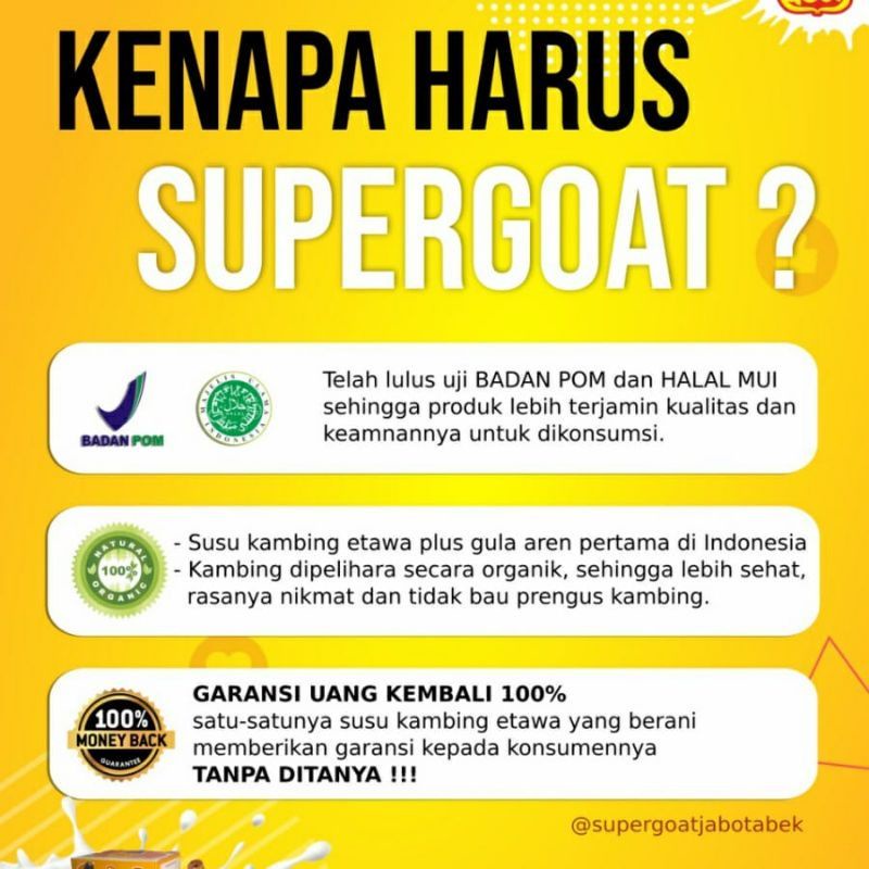 Super Goat Susu Kambing Etawa Supergoat -Skygoat isi 10 sacet