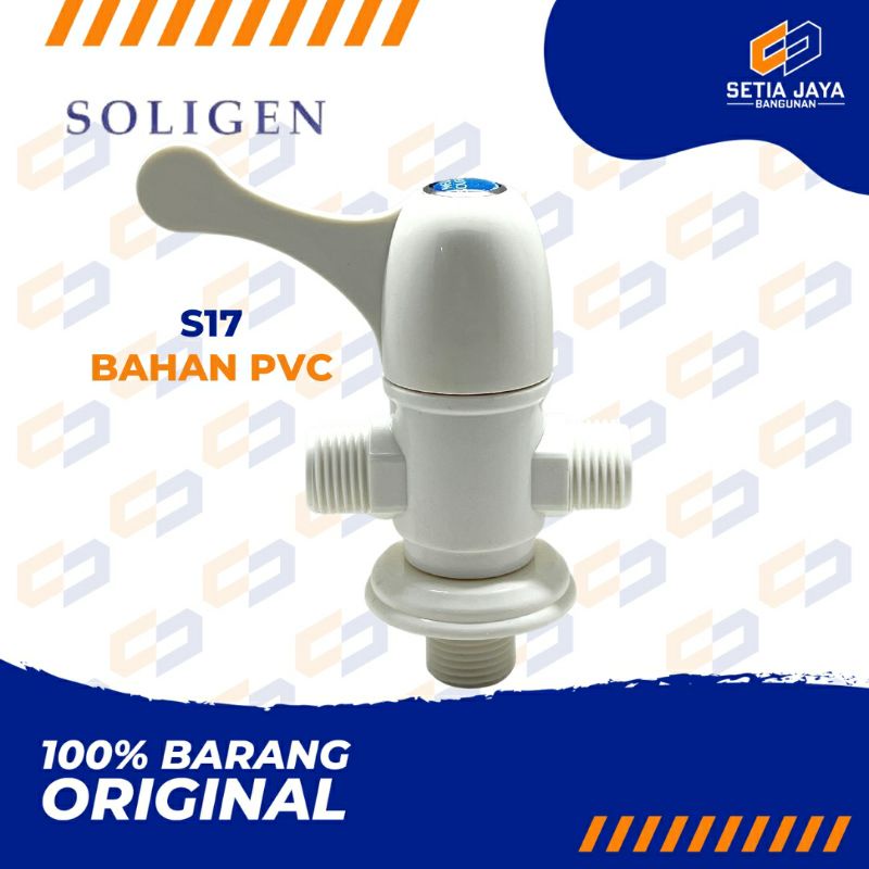 Stop Kran / Keran Cabang Engkol PVC / Plastik Soligen S17 / S 17