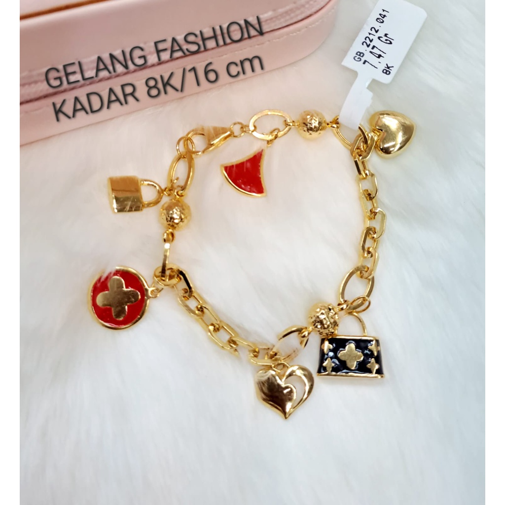 Gelang rantai tebal model tas love fashion kadar 375 8k