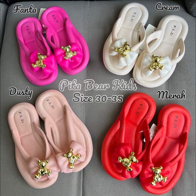 (Size 24-35) SANDAL JEPIT ANAK IMPORT PITA BEAR
