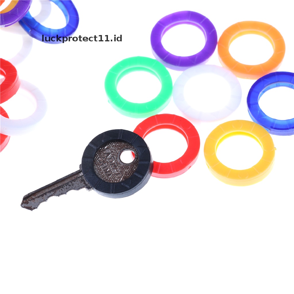 /Fashion Hot// Fashion// 10Pcs Candy Color Hollow Silicone Key Cap Covers Topper Gantungan Kunci Lingkaran Holder.