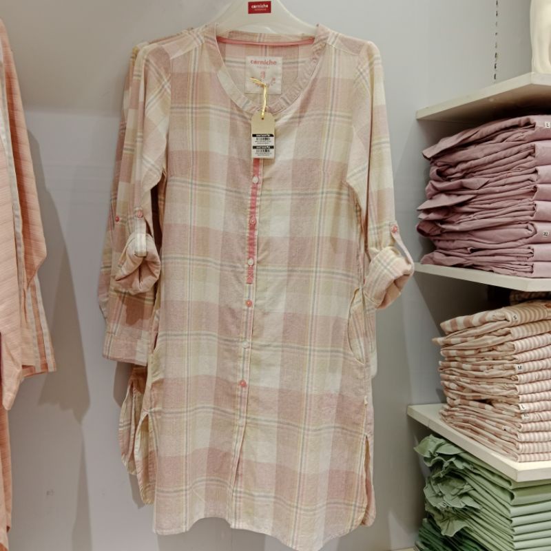 Corniche Leona Blouse Tunik wanita kancing full depan