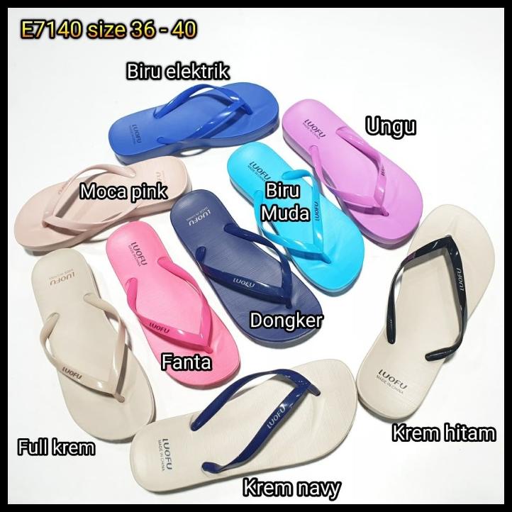 E7140 Sendal Sandal Cewek Jepit Luofu Import
