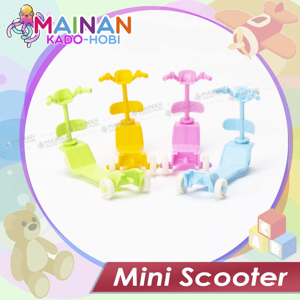 MAINAN ANAK TRADISIONAL MINI MINIATUR KENDARAAN SEPEDA SKUTER RODA 3