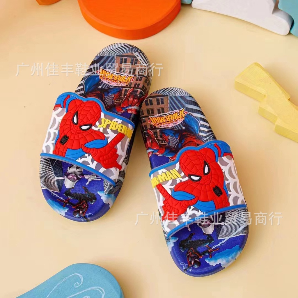 sandal impor anak laki-laki bahan karet sendal spidermen terbaru