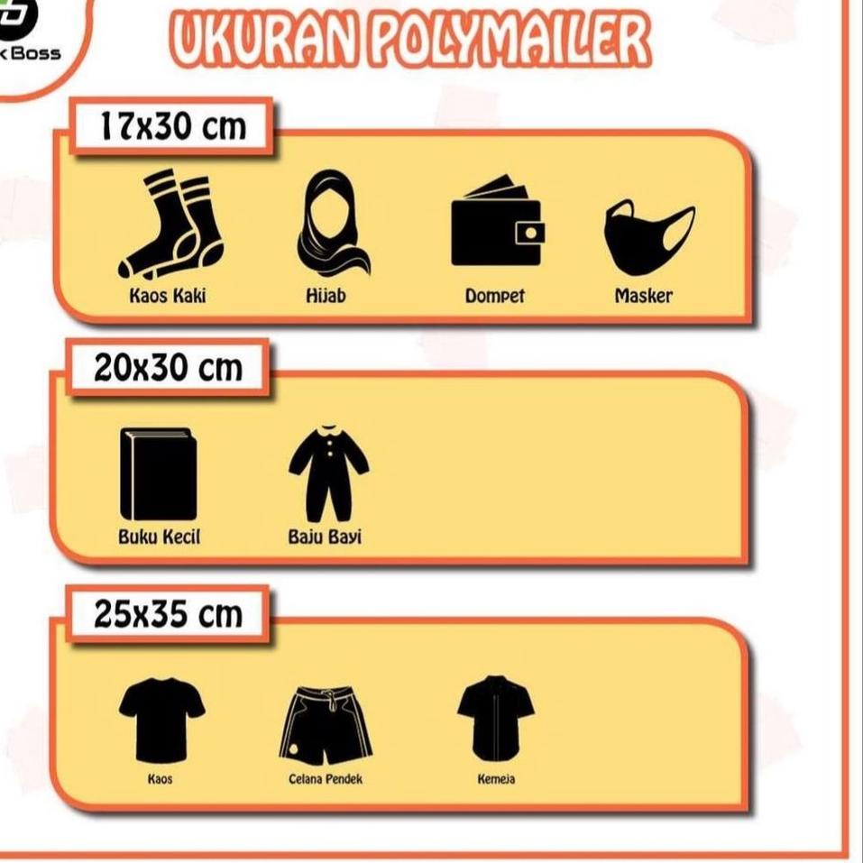 

[KODE PRODUK 78RD03574] POLYMAILER PACKBOSS 38X52 ISI ±100 *KUALITAS TEBAL, HARGA PABRIK *