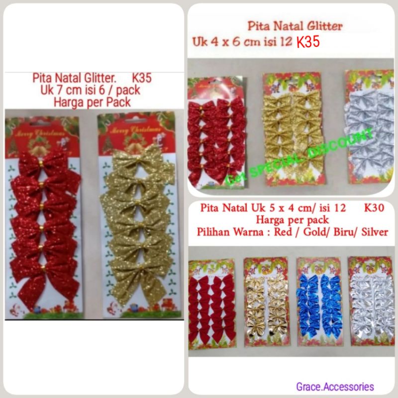 

Hiasan pita natal gliter