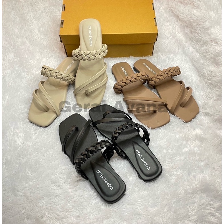 Sandal Wanita Connexion - Sandal Wanita Kepang Slop Tali Sandal Nevada