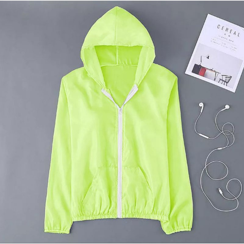 jaket semi transparan jaket trend Korea anti sinar UV