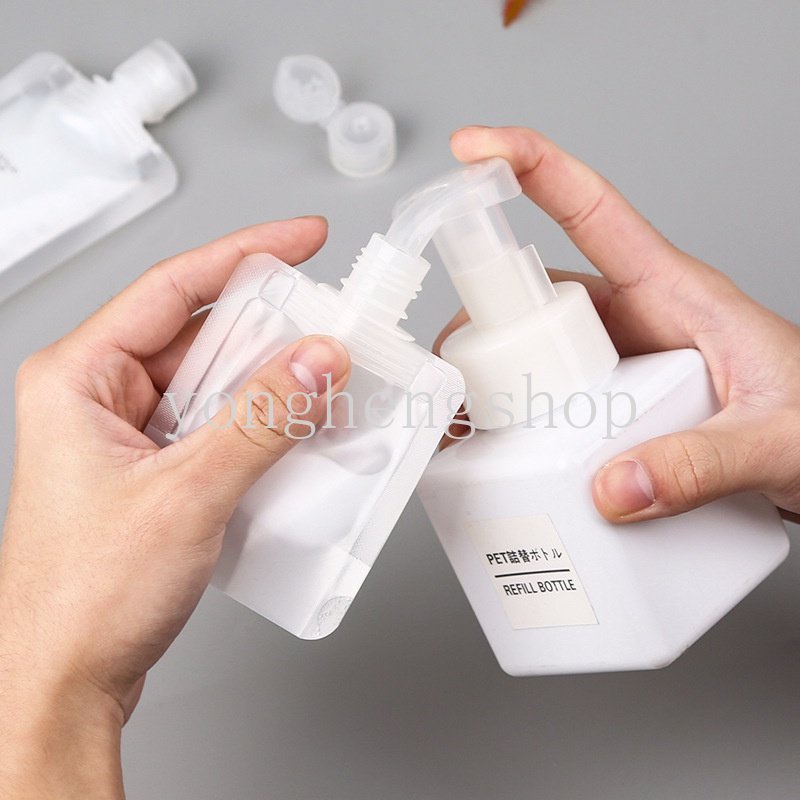 30 /50 /100ml Lotion Dispenser Bag Travel Portable Shampoo Wadah Kosmetik Pembersih Wajah Squeeze Bags Penyimpanan Cairan Botol Isi Ulang Anti Bocor