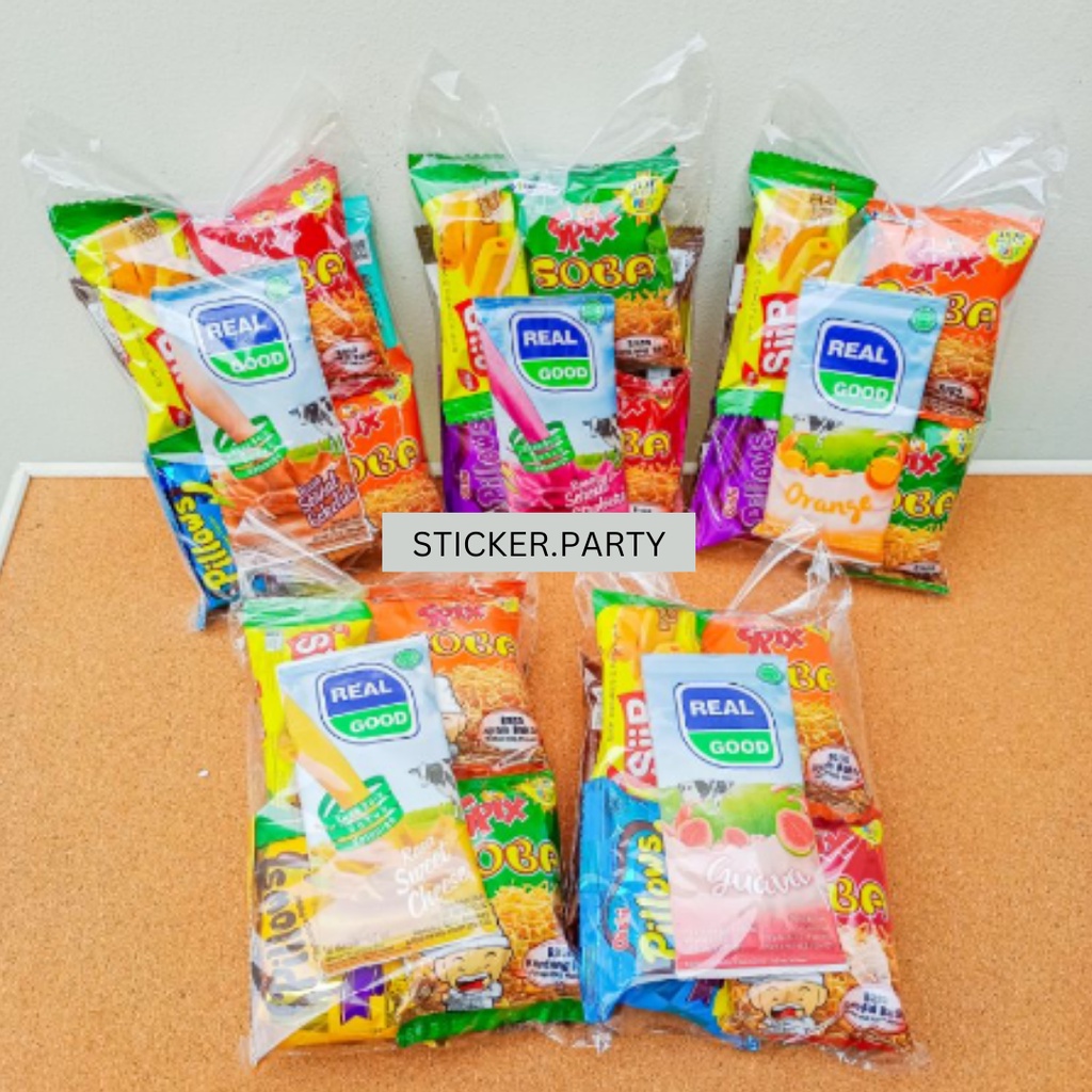 

BINGKISAN SNACK ULTAH ANAK CHIKI GOODIE BAG PAPER BAG SOUVENIR BESEK ULANG TAHUN HAPPY BIRTHDAY MAKANAN SUSU