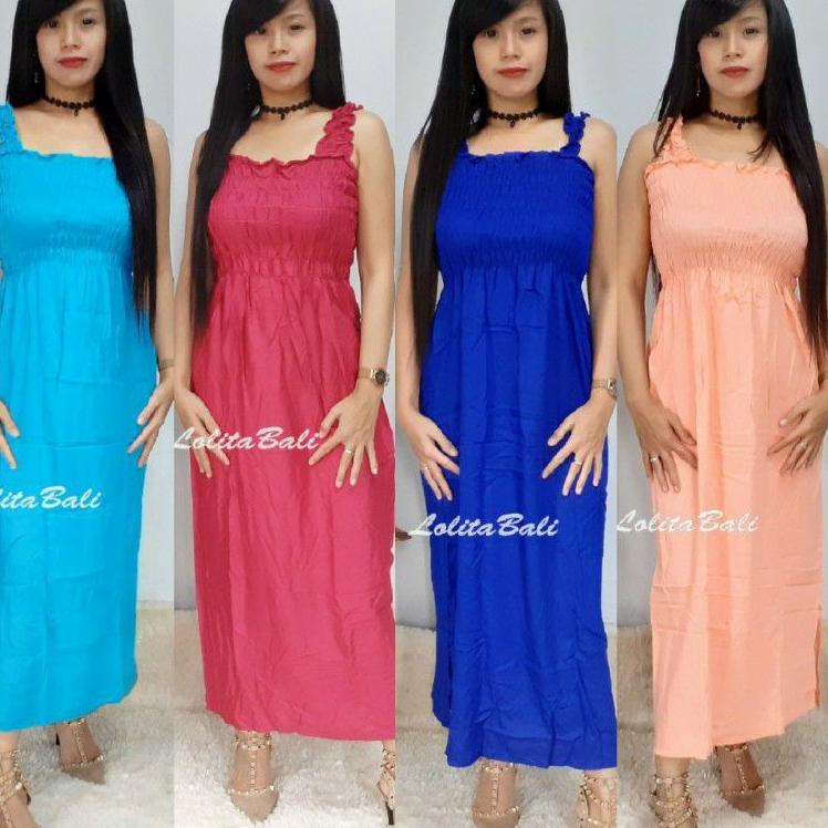 ✪ DASTER BALI DRESS KERUT PANJANG POLOS TERMURAH ミ