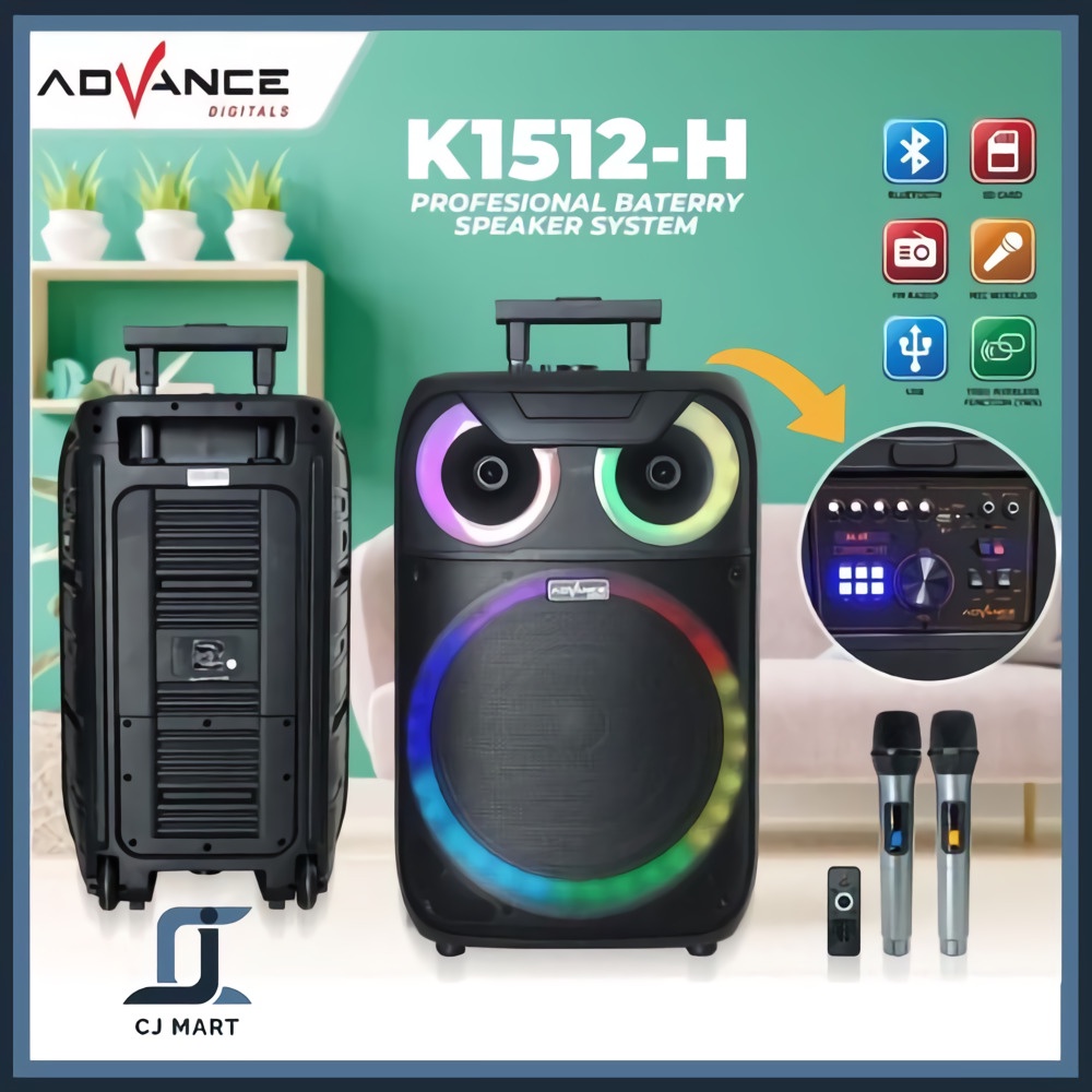 Advance K1512H Speaker Meeting Bluetooth 15 Inch Free 2 mic wireless