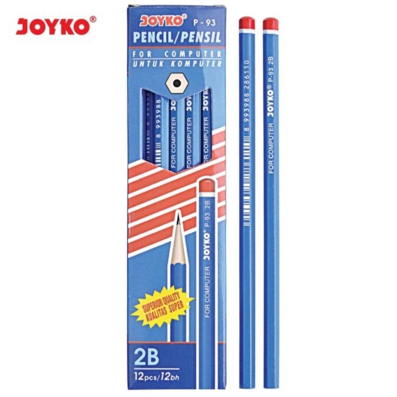 

Pensil Joyko P-93 Pencil 2B Computer 1 Pack isi 12 Pcs Kualitas Super