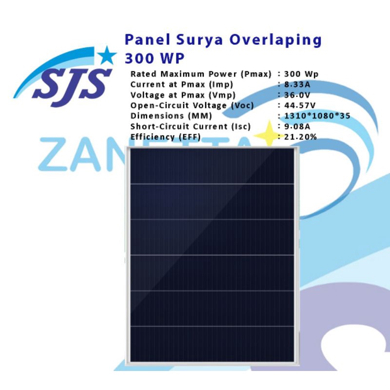 Panel Surya Shingled 300wp Mono Zanetta