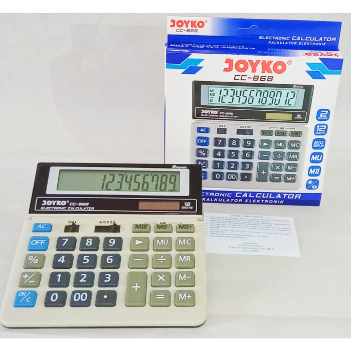 

[ ECER ] KALKULATOR 12 DIGITS JOYKO CC-868 #ORIGINAL