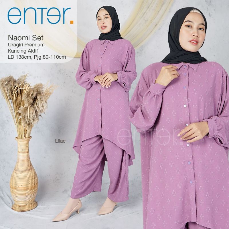 Oneset Tunik LD 140 XXXXL Naomi Nurida Ghista Set Ori Enter Setelan Rayon Polos One Set Super Extra 