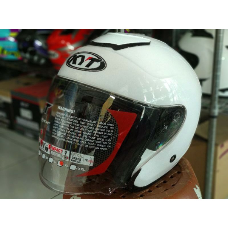 Helm Half Face Kyt Kiyoto R Solid White Original Kiyoto Bisa COD