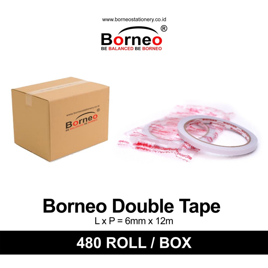 

Doubletape Borneo 6mm x 12m (Lebih kecil dari 1/2 inch)